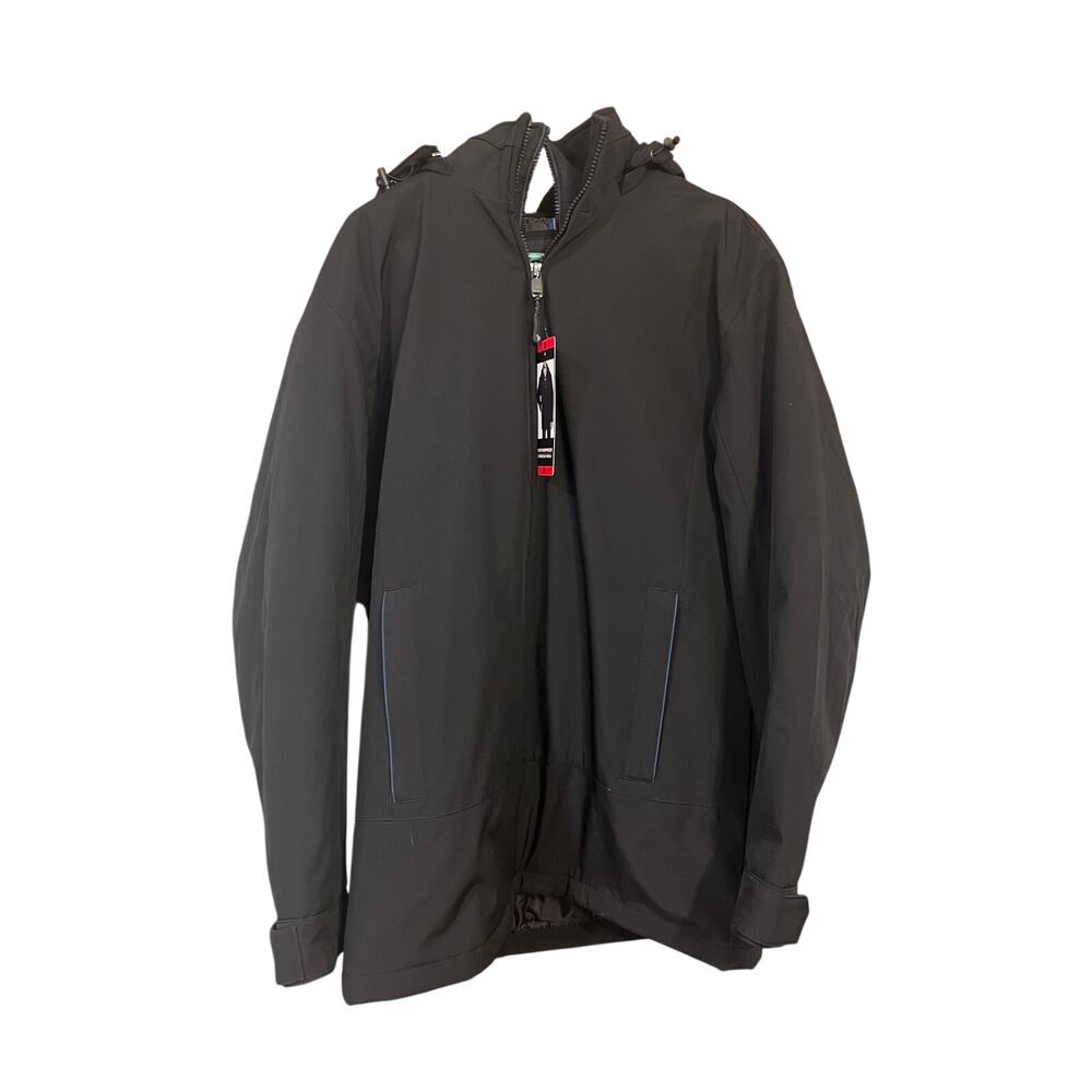 Weatherproof Stretch Tech Men's Hooded Jacket Coat - Black Size M NWT